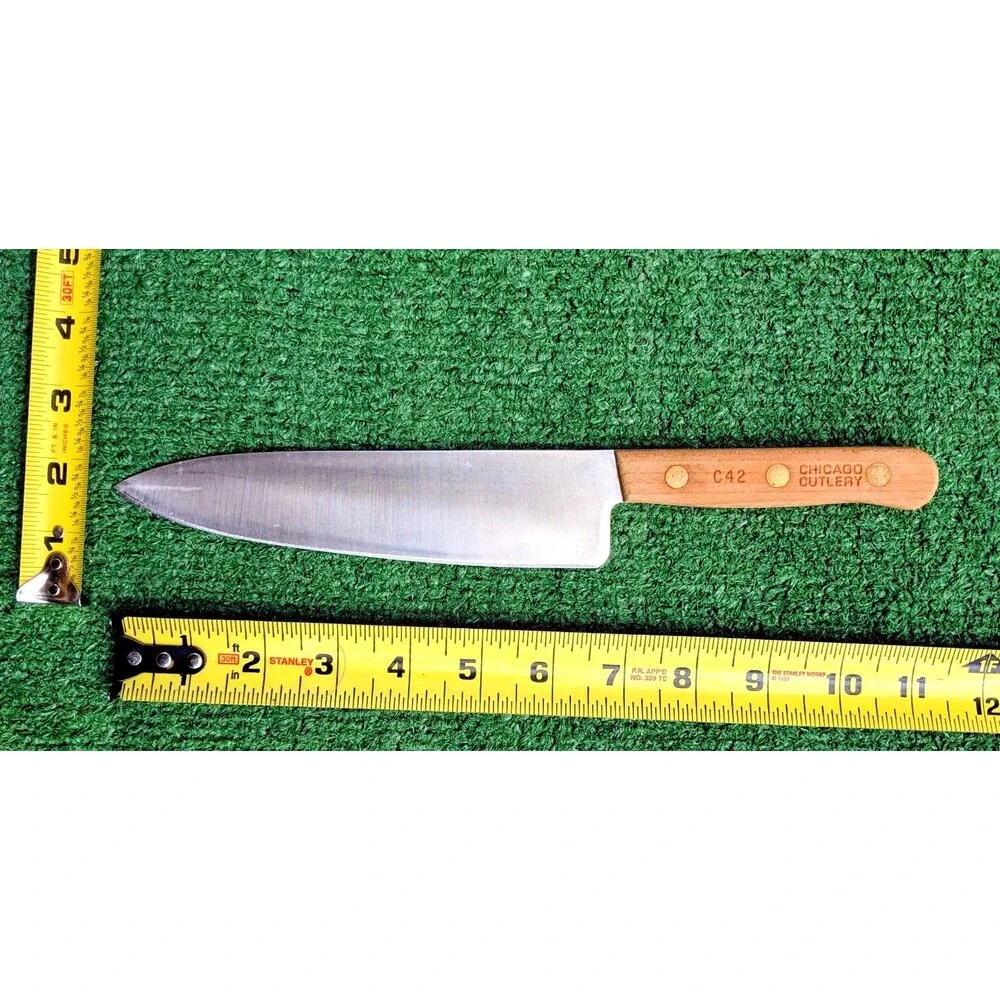 Vintage Chicago Cutlery 6Pc+3 Assorted Kitchen Chef Knife Set+/Walnut Block GUC